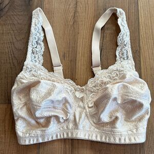 Amoena Mastectomy Bra 32DD Nude Cream Lace Womens Lingerie Unlined Satin